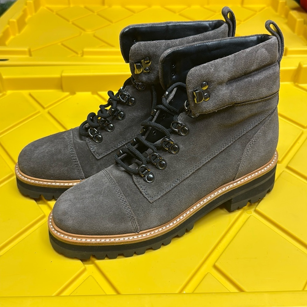 Marc Fisher LTD Inka Dark Gray Suede Leather Hiking Boot Women’s SZ 7.5